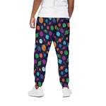 Doodle Planets Pattern Print Cotton Pants