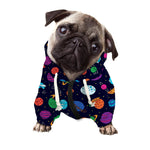 Doodle Planets Pattern Print Dog Zip Up Hoodie