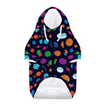 Doodle Planets Pattern Print Dog Zip Up Hoodie