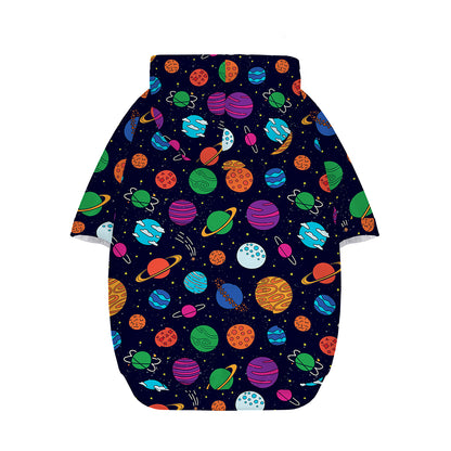 Doodle Planets Pattern Print Dog Zip Up Hoodie
