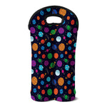 Doodle Planets Pattern Print Double Neoprene Wine Tote