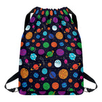 Doodle Planets Pattern Print Drawstring Backpack