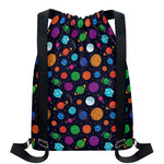 Doodle Planets Pattern Print Drawstring Backpack