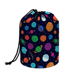 Doodle Planets Pattern Print Drawstring Makeup Bag