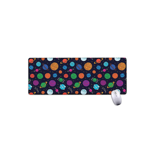 Doodle Planets Pattern Print Extended Mouse Pad