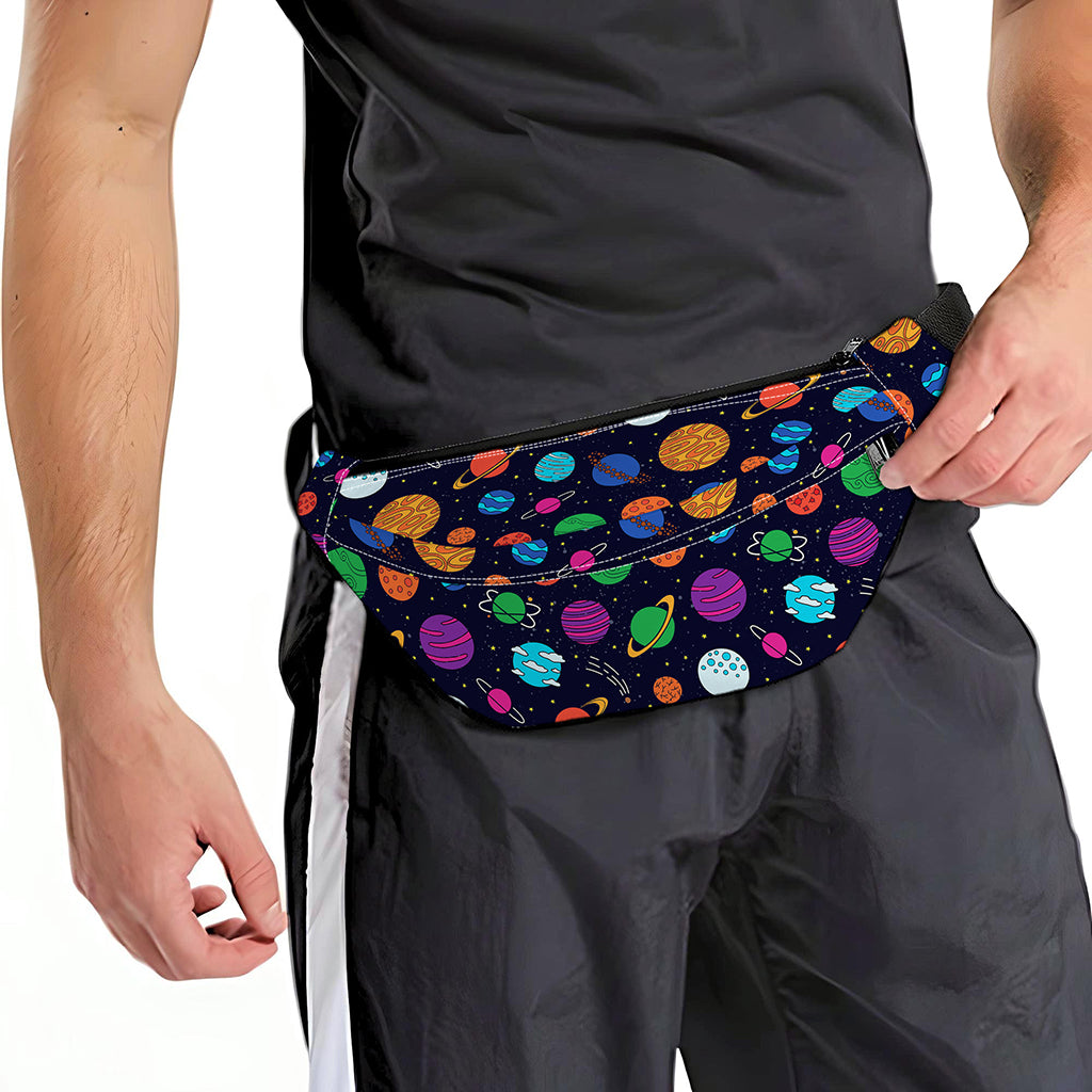 Doodle Planets Pattern Print Fanny Pack