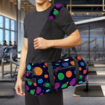 Doodle Planets Pattern Print Gym Bag