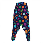 Doodle Planets Pattern Print Hammer Pants