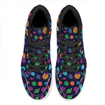 Doodle Planets Pattern Print High Top Leather Sneakers