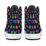 Doodle Planets Pattern Print High Top Leather Sneakers