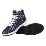 Doodle Planets Pattern Print High Top Leather Sneakers