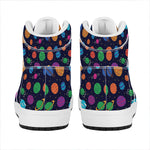 Doodle Planets Pattern Print High Top Leather Sneakers