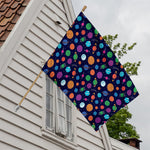 Doodle Planets Pattern Print House Flag