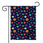 Doodle Planets Pattern Print House Flag