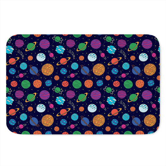 Doodle Planets Pattern Print Indoor Door Mat