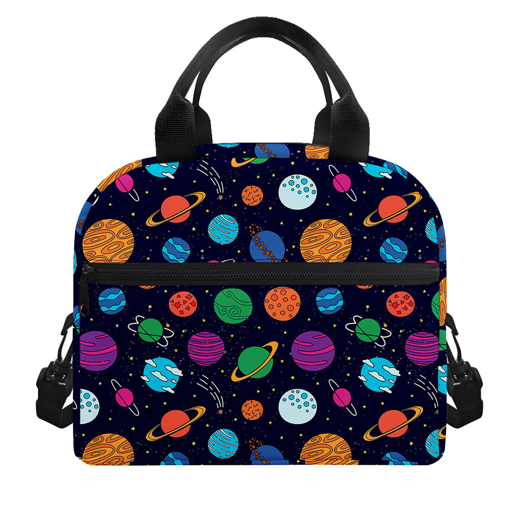 Doodle Planets Pattern Print Insulated Lunch Bag
