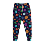 Doodle Planets Pattern Print Jogger Pants