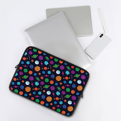 Doodle Planets Pattern Print Laptop Sleeve