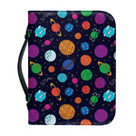 Doodle Planets Pattern Print Leather Bible Cover
