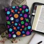 Doodle Planets Pattern Print Leather Bible Cover