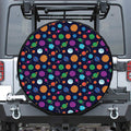 Doodle Planets Pattern Print Leather Spare Tire Cover