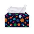 Doodle Planets Pattern Print Leather Tissue Box Cover