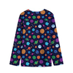 Doodle Planets Pattern Print Long Sleeve Short Coat