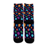 Doodle Planets Pattern Print Long Socks