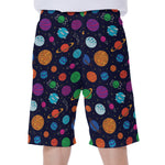 Doodle Planets Pattern Print Men's Beach Shorts