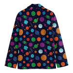 Doodle Planets Pattern Print Men's Blazer
