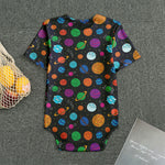 Doodle Planets Pattern Print Men's Bodysuit