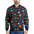 Doodle Planets Pattern Print Men's Bomber Jacket