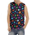 Doodle Planets Pattern Print Men's Fitness Tank Top