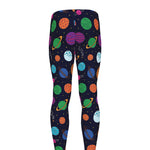 Doodle Planets Pattern Print Men's leggings