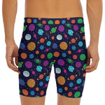 Doodle Planets Pattern Print Men's Long Boxer Briefs