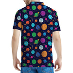 Doodle Planets Pattern Print Men's Polo Shirt
