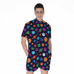 Doodle Planets Pattern Print Men's Rompers