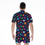 Doodle Planets Pattern Print Men's Rompers