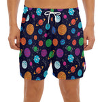 Doodle Planets Pattern Print Men's Split Running Shorts