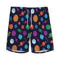 Doodle Planets Pattern Print Men's Athletic Shorts