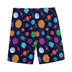 Doodle Planets Pattern Print Men's Sports Shorts