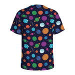 Doodle Planets Pattern Print Men's Sports T-Shirt