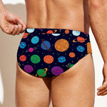 Doodle Planets Pattern Print Men's Swim Briefs