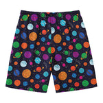 Doodle Planets Pattern Print Men's Swim Trunks