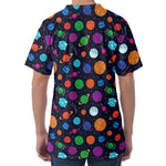 Doodle Planets Pattern Print Men's Velvet T-Shirt