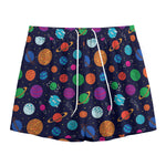 Doodle Planets Pattern Print Mesh Shorts