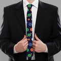 Doodle Planets Pattern Print Necktie