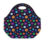 Doodle Planets Pattern Print Neoprene Lunch Bag
