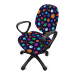 Doodle Planets Pattern Print Office Chair Cover