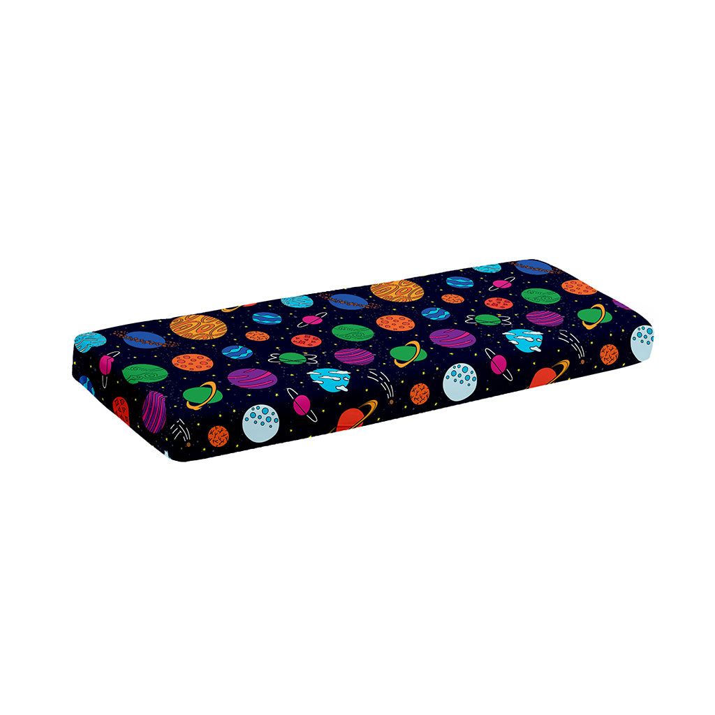 Doodle Planets Pattern Print Piano Keyboard Cover